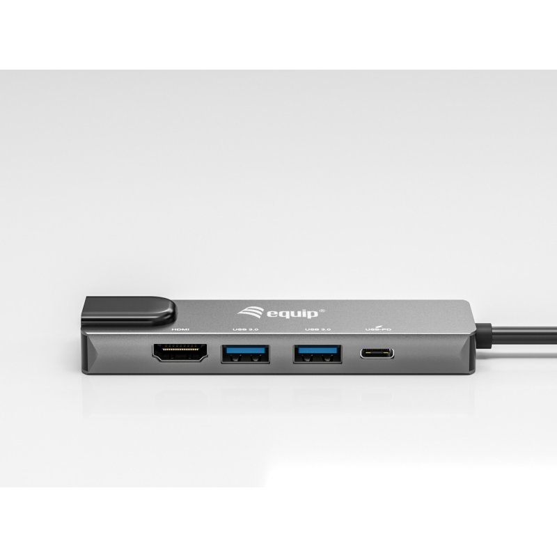Equip Adaptateur multifonction USB-C 5 en 1, HDMI, Gigabit LAN, USB 3.2 GEN1, 100W USB PD