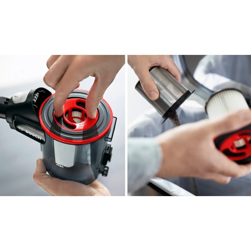 Bosch BSS715CARP stick vacuum/electric broom Battery Dry Bagless 0.3 L Black, Silver, White 5 Ah