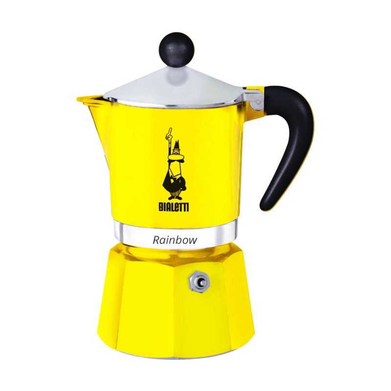 Bialetti Rainbow Moka pot Black, Yellow