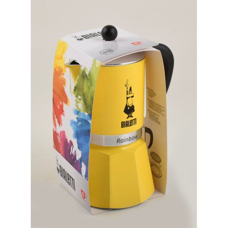 Bialetti Rainbow Moka pot Black, Yellow