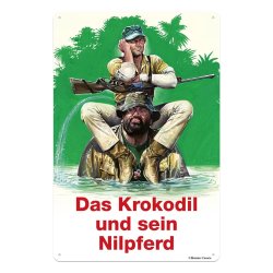 Bud Spencer & Terence Hill panneau métal Das Krokodil und sein Nilpferd 20 x 30 cm