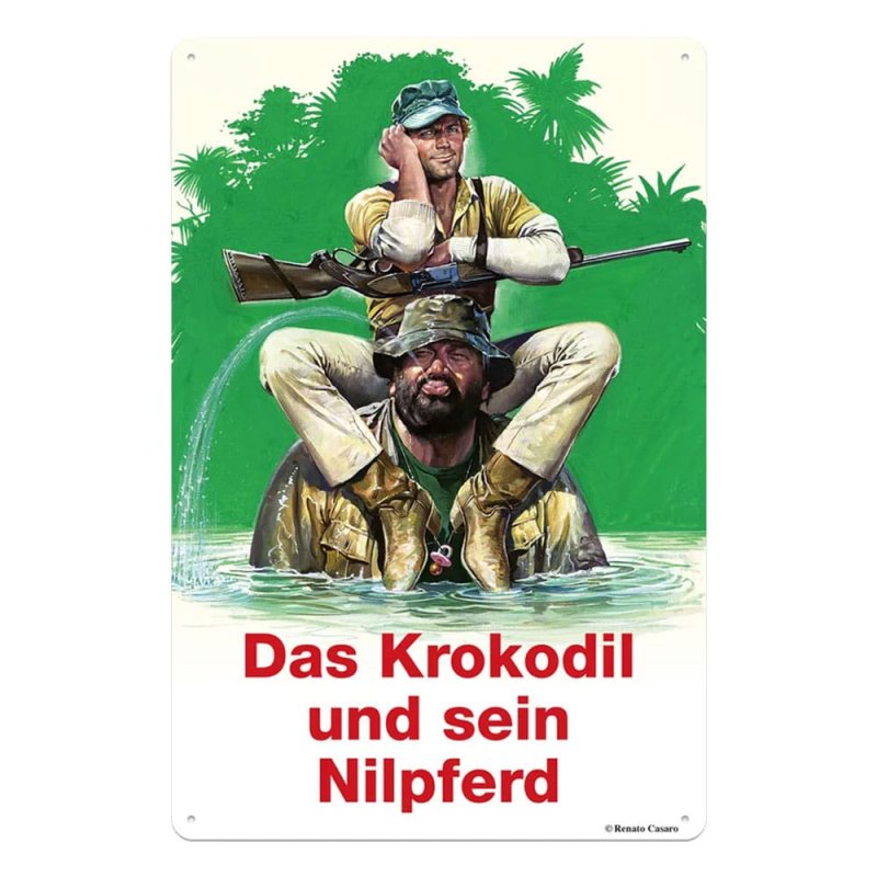 Bud Spencer & Terence Hill panneau métal Das Krokodil und sein Nilpferd 20 x 30 cm