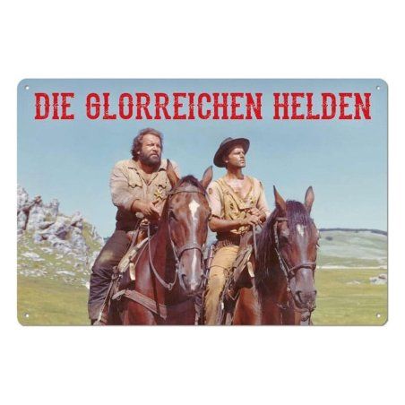 Bud Spencer & Terence Hill panneau métal Die glorreichen Helden 20 x 30 cm