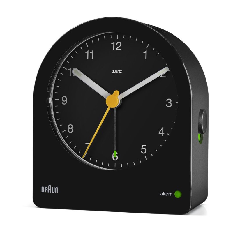 Braun BC22 Quartz alarm clock Black, Yellow