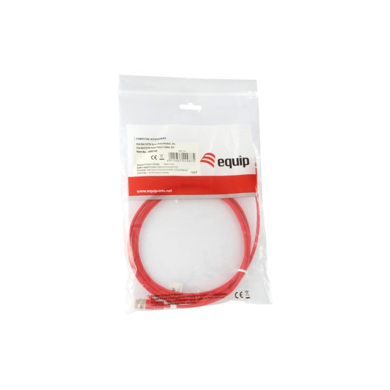 Equip Patchkabel Cat6A F/FTP 2xRJ45 2.00m rot Slim LSZH Polybeutel