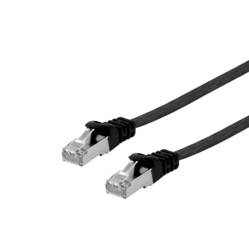Equip Cat.6A U/FTP Flat Patch Cable, 0.5m, black