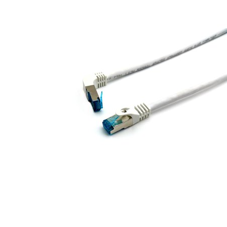 Equip Cat.6A S/FTP Patch Cable, Angled to Straight plug, 2.0m, White