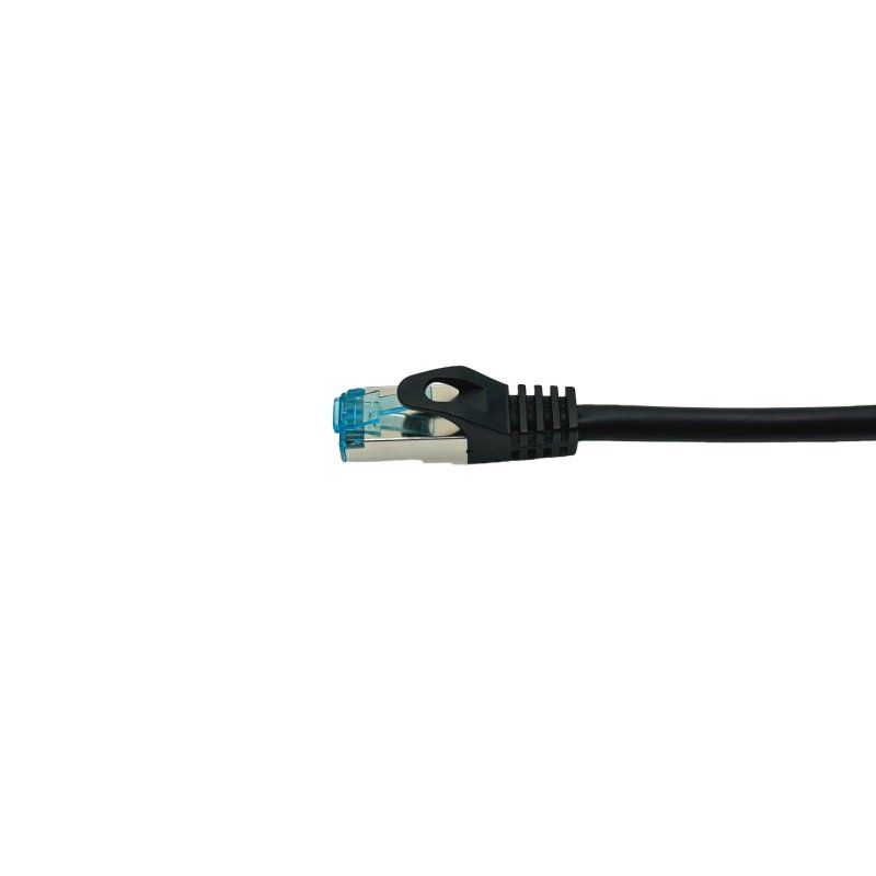 Equip Cat.6A S/FTP Patch Cable, Angled to Straight plug, 5.0m, Black