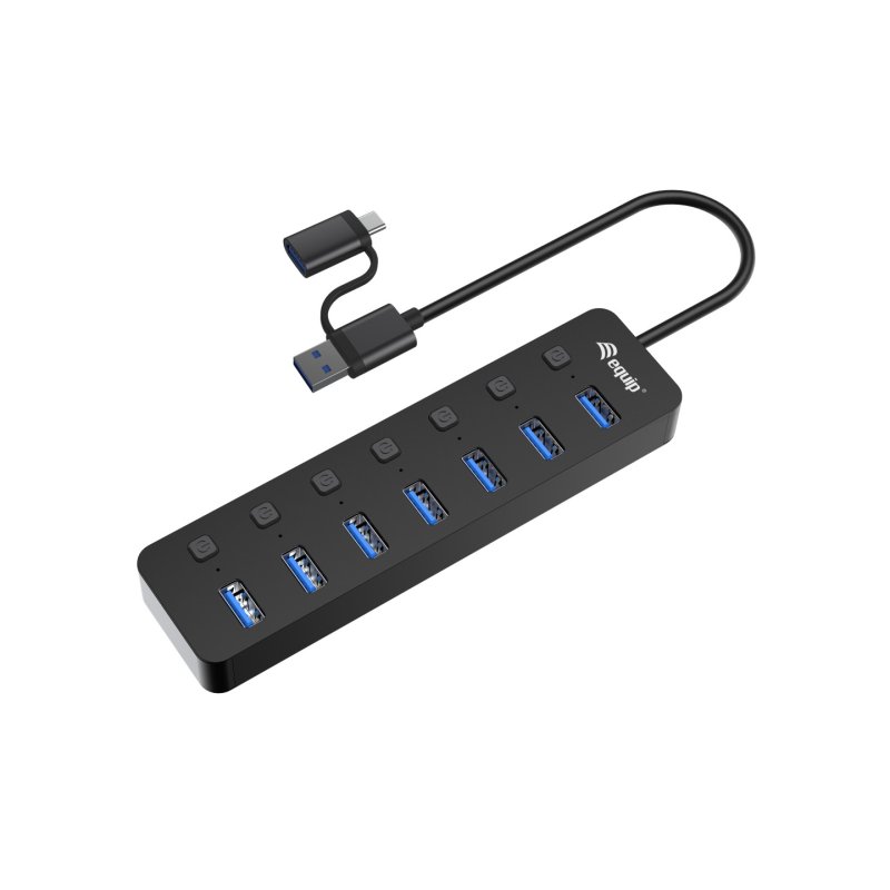 Equip USB-Hub 7-Port 3.2 -7x3.2 5Gbps m.Netzteil sw