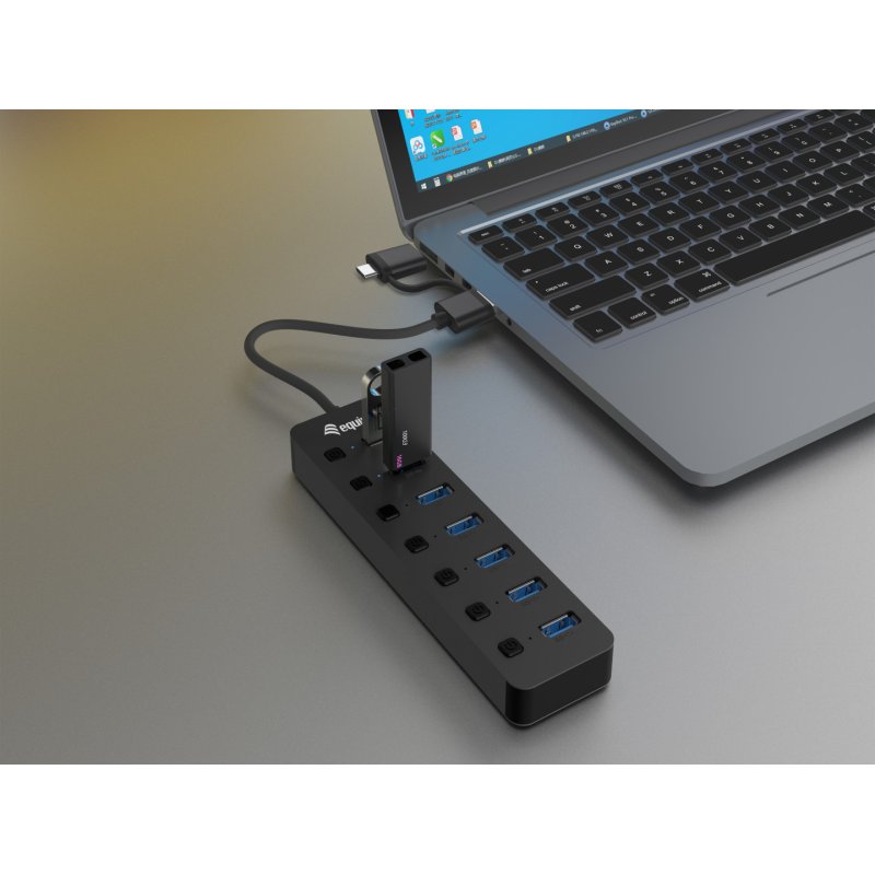 Equip 7-Port USB 3.2 Gen 1 Hub with Power Adapter