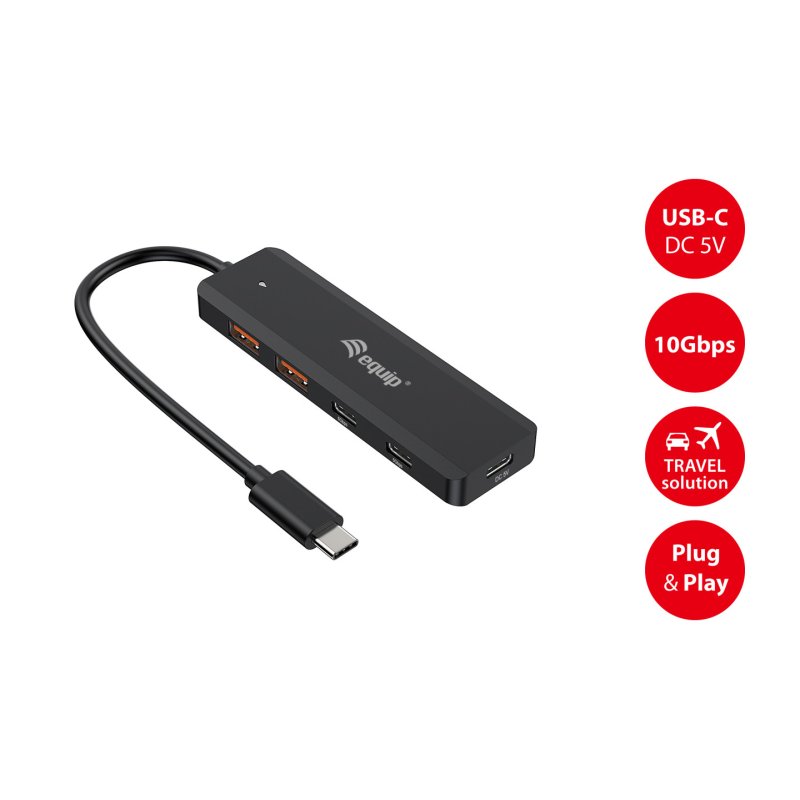 Equip USB-Hub 4-Port 3.2/C-2xUSB-C 2xUSB-A 10Gbps o.Netz.sw