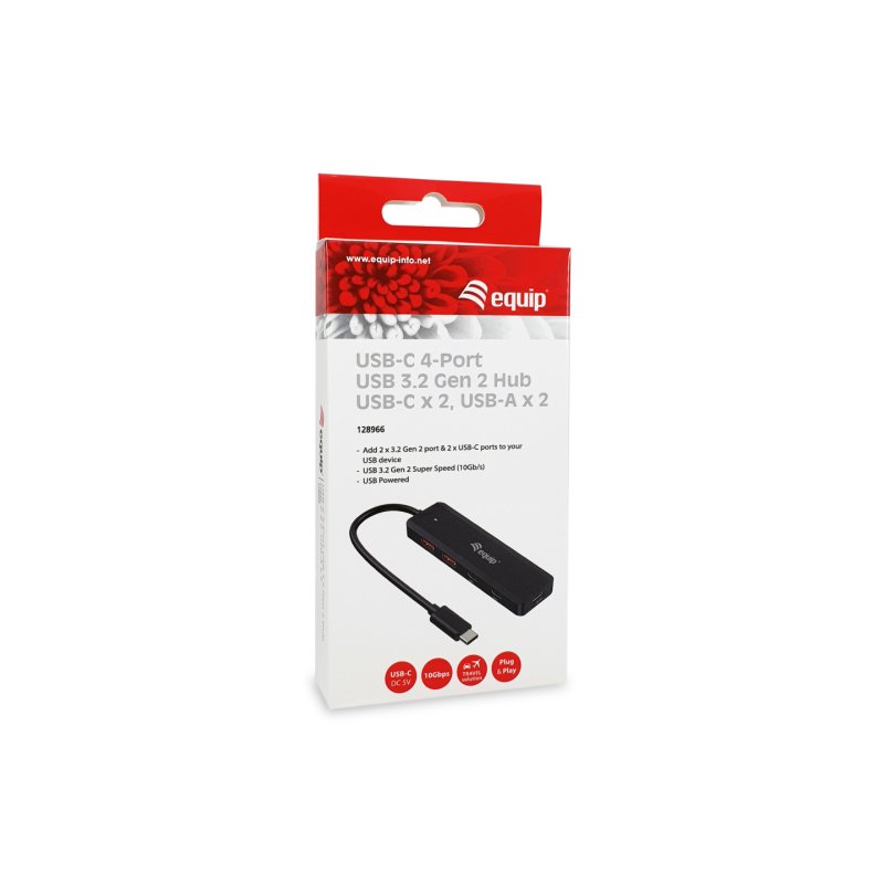 Equip USB-Hub 4-Port 3.2/C-2xUSB-C 2xUSB-A 10Gbps o.Netz.sw