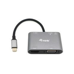 Equip Adaptateur multifonction USB-C 5 en 1, HDMI, VGA (HD15), PD 100W, USB3.0, AUX