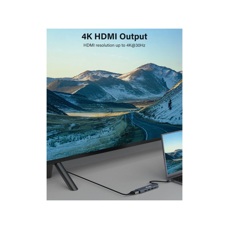 Equip Dock USB-C-HDMI.3xUSB3.0.100WPD 25cm gr