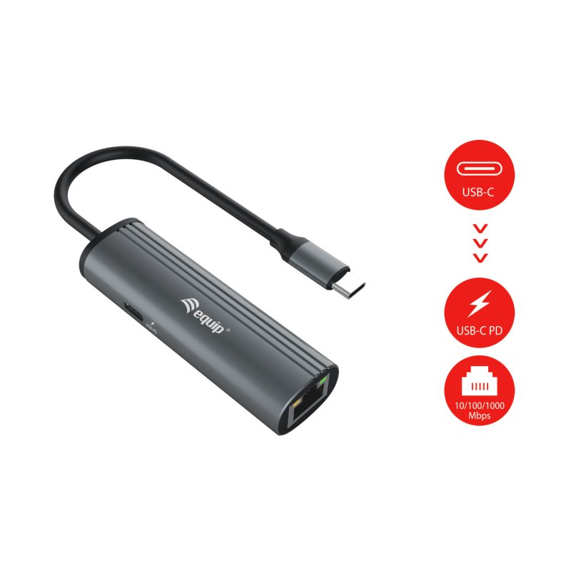 Equip Adaptateur USB-C vers réseau Gigabit RJ45 USB PD 100W