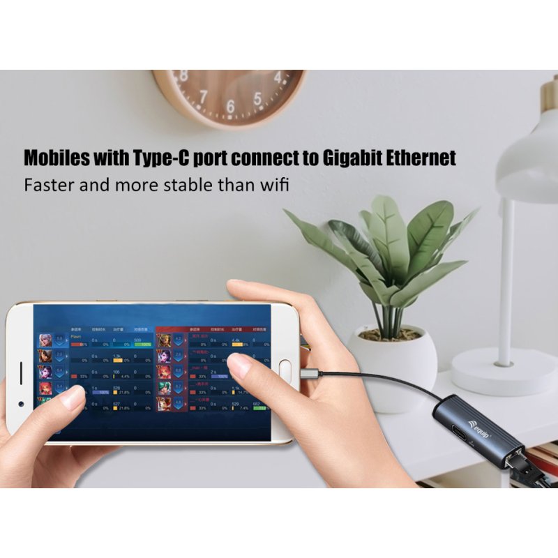 Equip USB-C to RJ45 Gigabit Network PD Adapter
