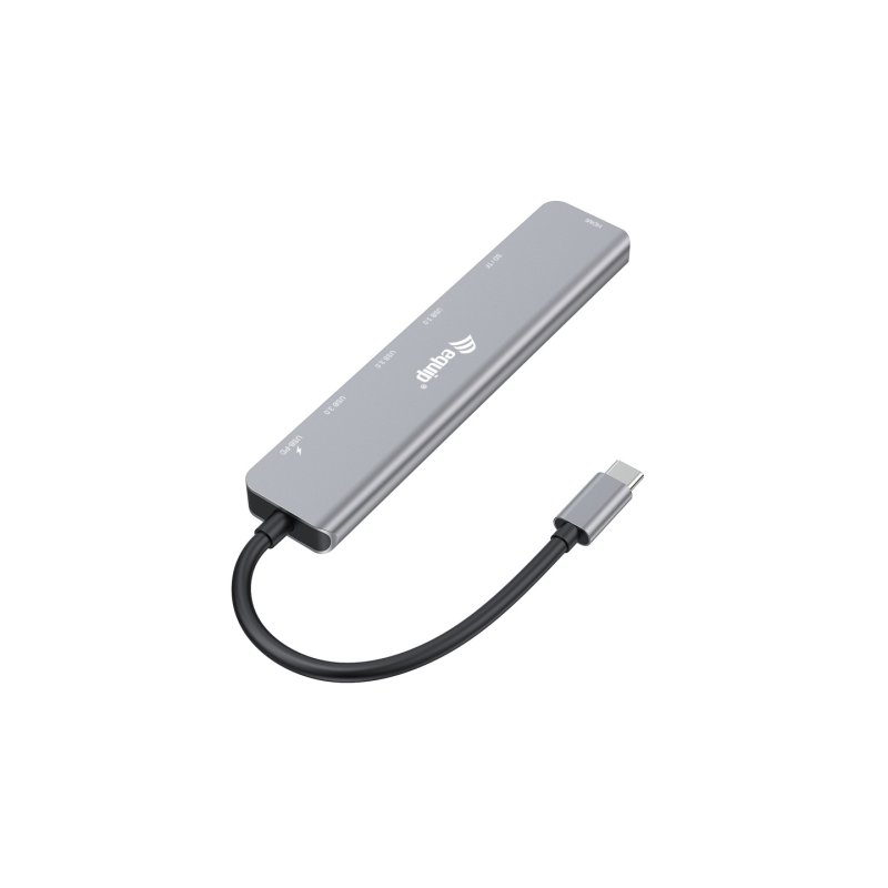 Equip 133494 Adaptateur multifonction USB-C 7 en 1, HDMI 4K/60Hz, USB 3.2 Gen1 x 3 , TF/MICRO SD, 100W USB PD