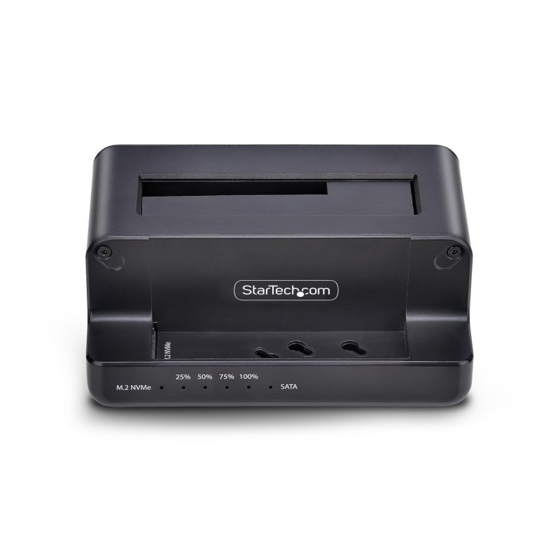 StarTech.com M.2 NVMe to 2.5/3.5" SATA Drive Duplicator, Dual Bay Standalone SSD Cloner/Drive Dock, Bidirectional NVMe