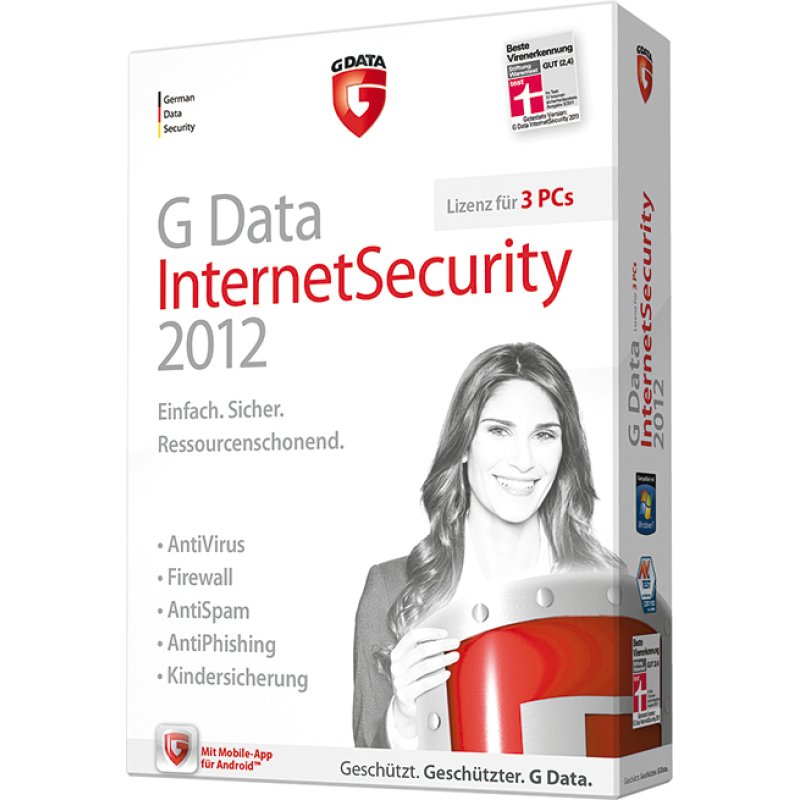 G DATA Internet Security 2012 Sécurité antivirus Allemand 3 licence(s) 1 année(s)
