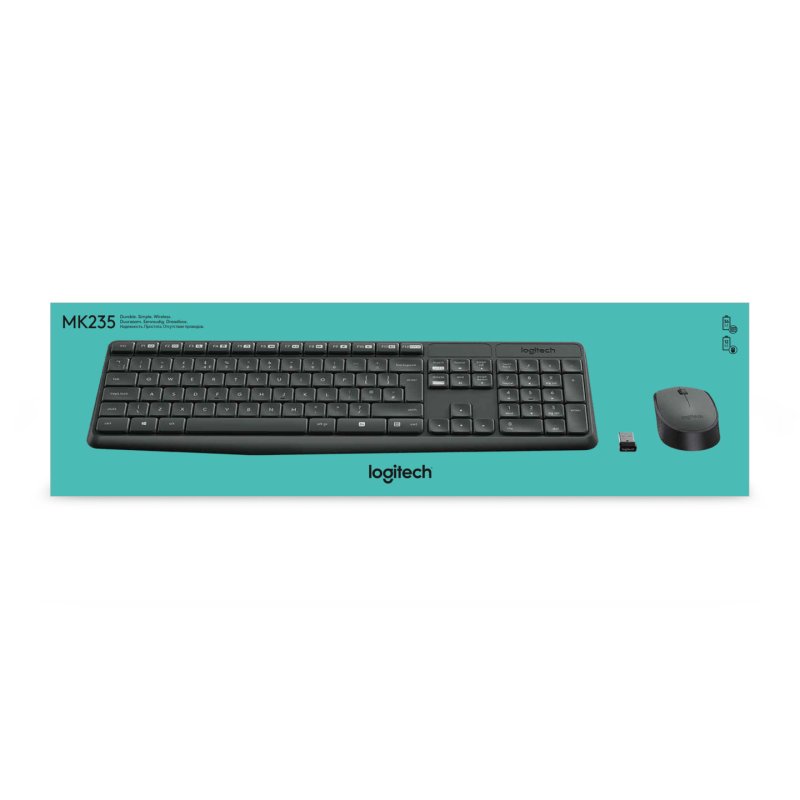 Logitech MK235 clavier Souris incluse Universel USB QWERTZ Slovaque Gris