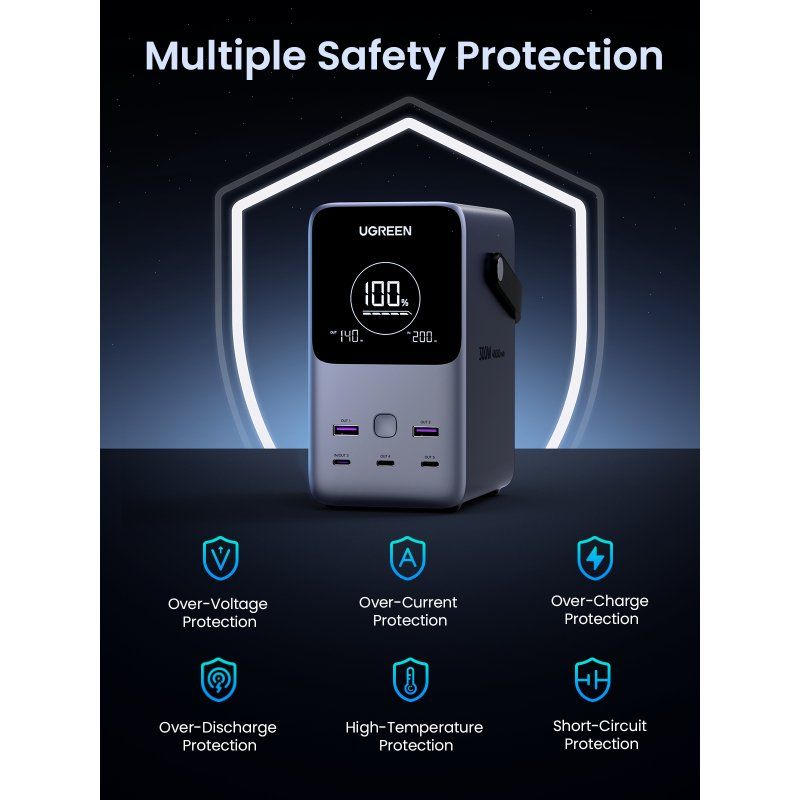 48000mAh 300W Fast Charging Power Bank gray