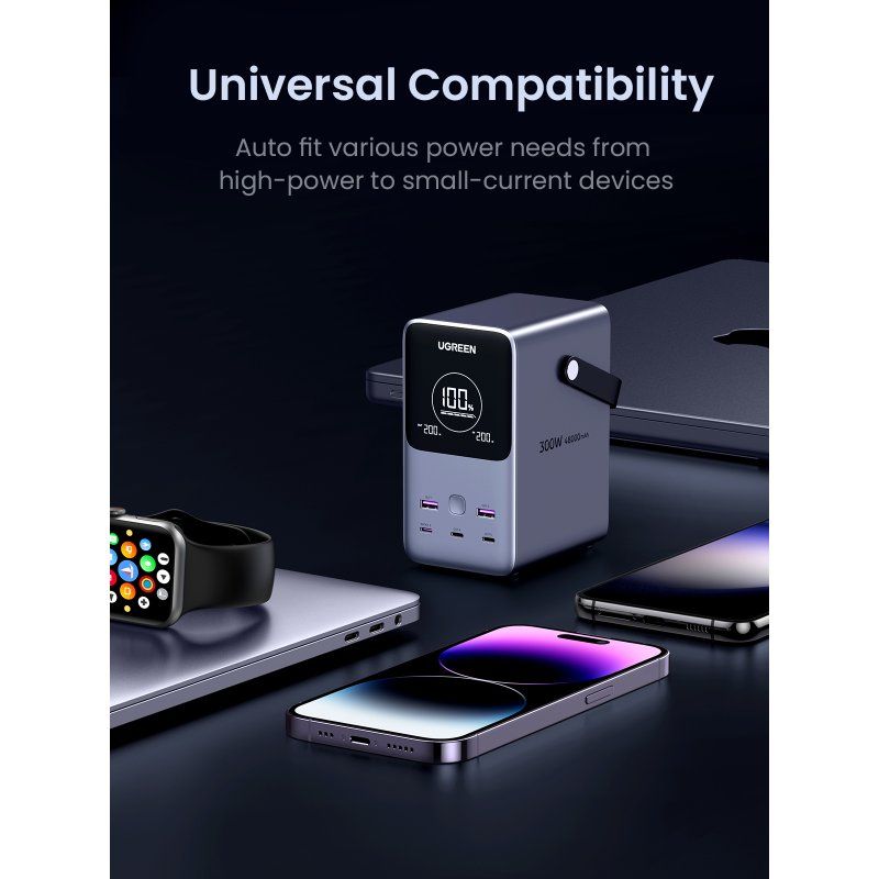 48000mAh 300W Fast Charging Power Bank gray