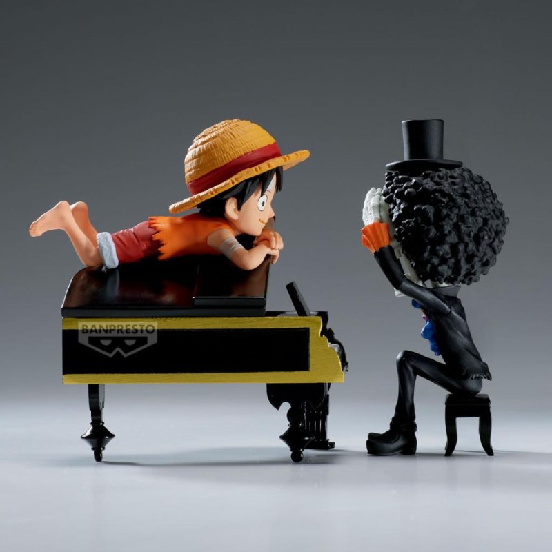 ONE PIECE - Luffy & Brook - Figurine WCF Log Stories 8cm