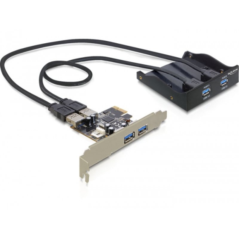 DeLOCK Front Panel PCI Express Card carte et adaptateur d'interfaces Interne USB 3.2 Gen 1 (3.1 Gen 1)