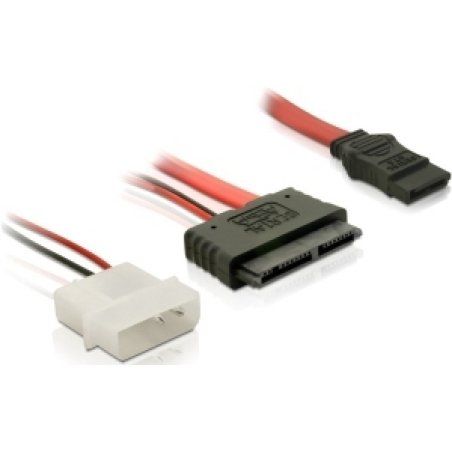 DeLOCK Cable Micro SATA FM 2-Pin Power SATA câble SATA 0,3 m SATA 7-pin Rouge