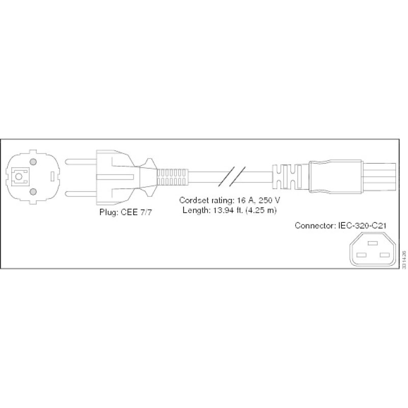 Cisco PWR-CAB-AC-EU câble électrique 4,25 m CEE7/7 Coupleur C21