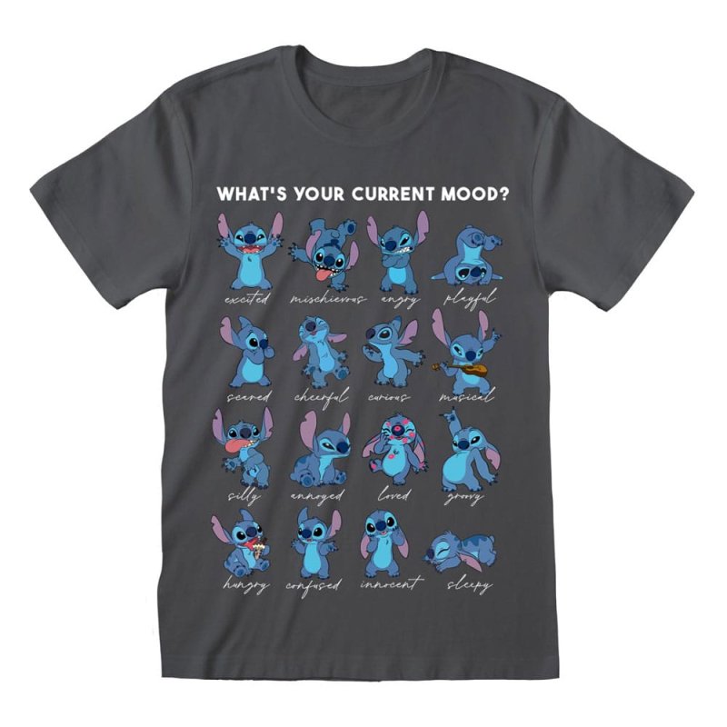 Lilo & Stitch T-Shirt Stitch Emotions Charcoal (XL)