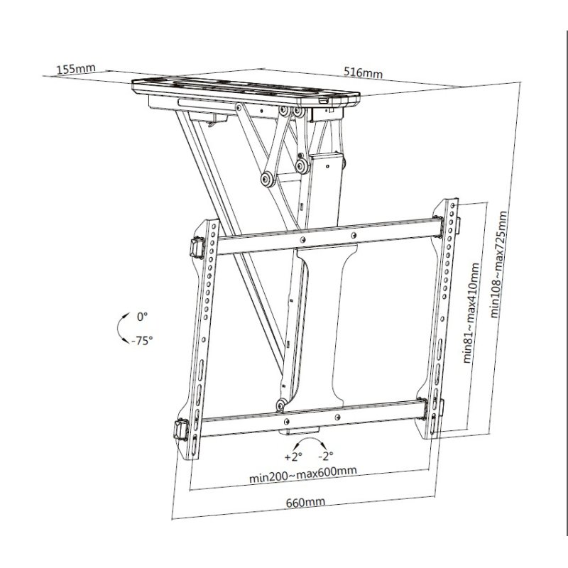 Equip Deckenhalterung 32"-70"/1TFT 35kg motorisiert sw lite Retail