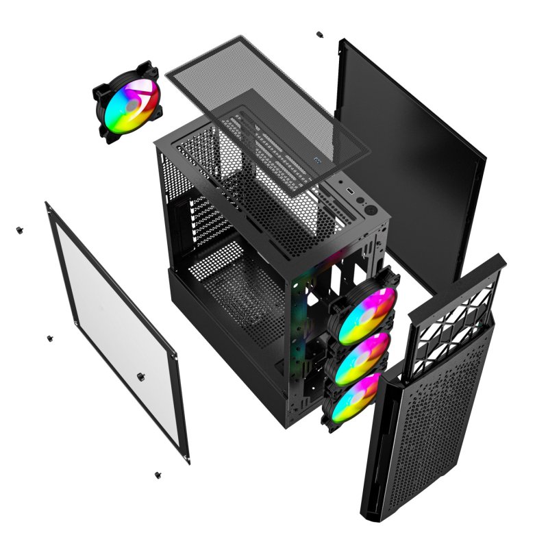 Gembird CCC-FC-400X Gaming ARGB computer case Fornax 400X black