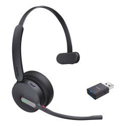 Yealink WH64 Hybrid Mono UC Headset Wireless Head-band Office/Call center Micro-USB Bluetooth Black