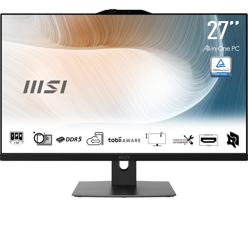 MSI Modern AM272P 1M-1064XAT All-in-One schwarz 27" (68,6cm) FHD Display, Intel Core i3-100U, 16GB DDR5 RAM, 512GB M.2