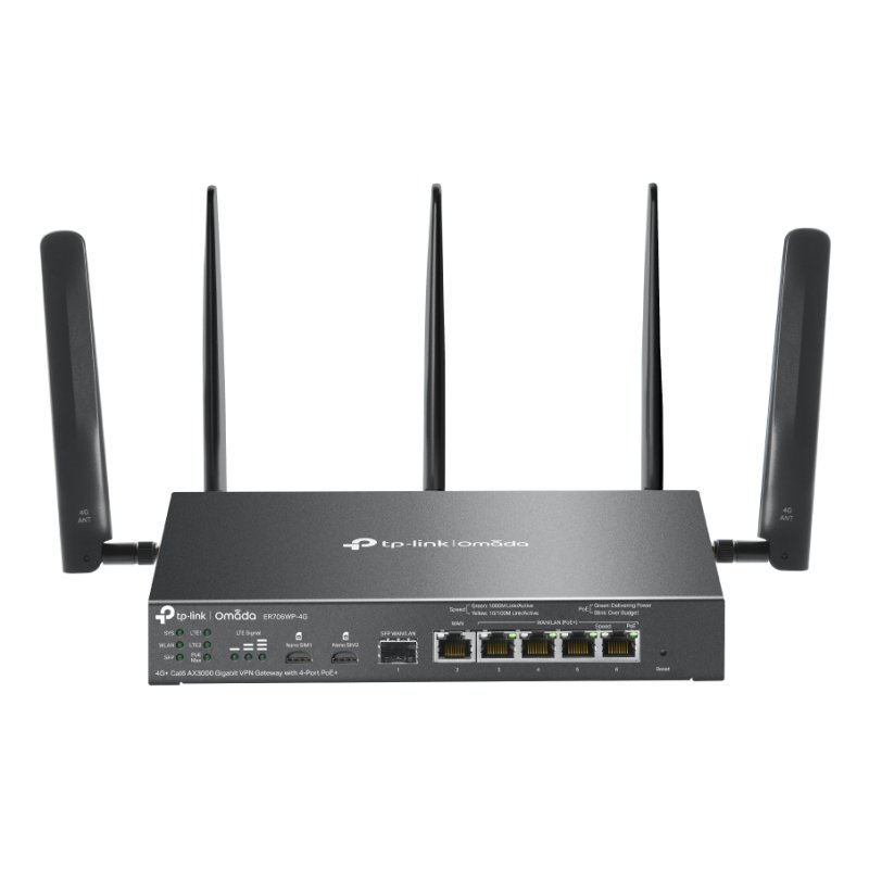 TP-Link ER706WP-4G wireless router Gigabit Ethernet Dual-band (2.4 GHz / 5 GHz) Black