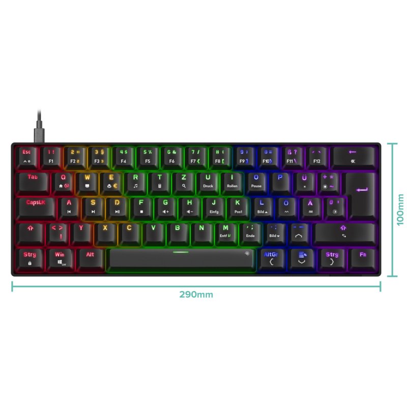 SPEEDLINK SL-670015-BK clavier Jouer USB QWERTZ Allemand Noir