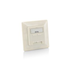 Equip Aufputz Frontplatte Cat6A 2x RJ45 RAL 9010 Reinweiß