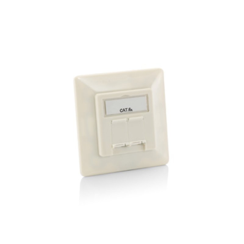 Equip Aufputz Frontplatte Cat6A 2x RJ45 RAL 9010 Reinweiß