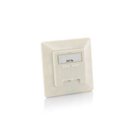 Equip Aufputz Frontplatte Cat6A 2x RJ45 RAL 9010 Reinweiß