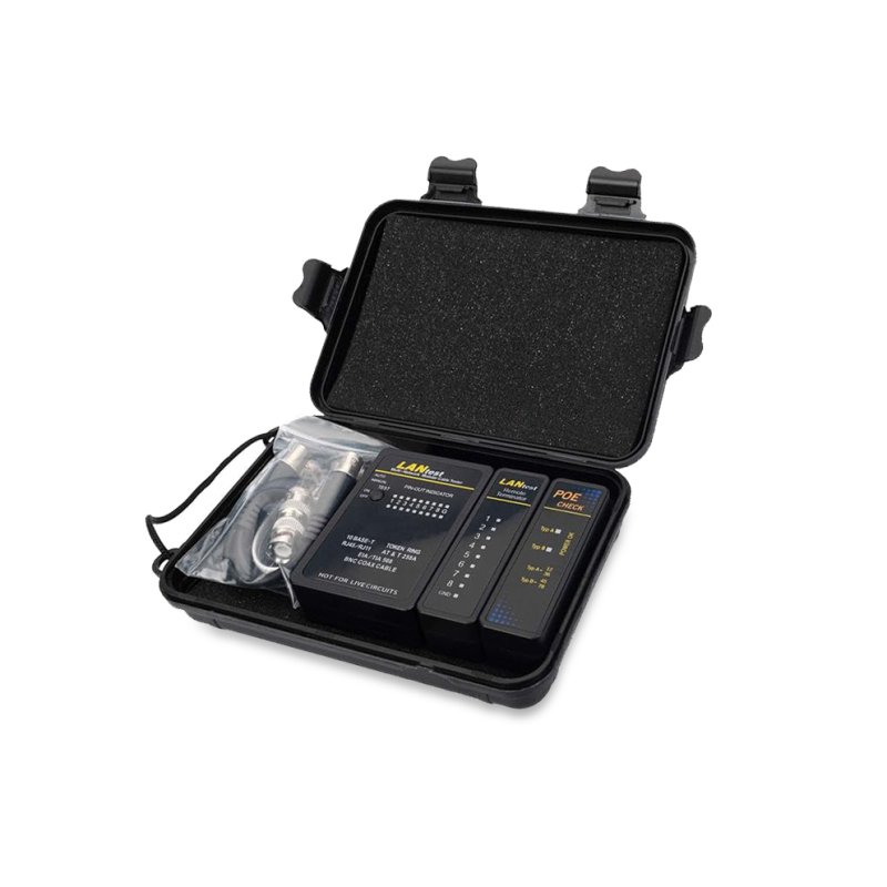 Equip Kabeltester Netzwerk f. RJ45/RJ11/RJ12/BNC Kabel sw