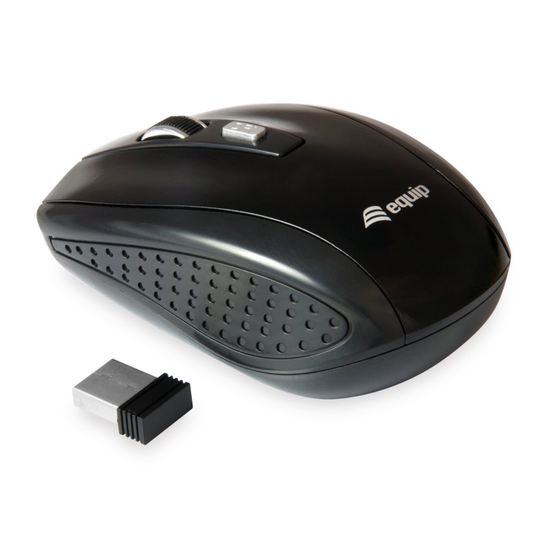 Equip Optische Maus kabellos USB Travel 4 Tasten R L schwarz