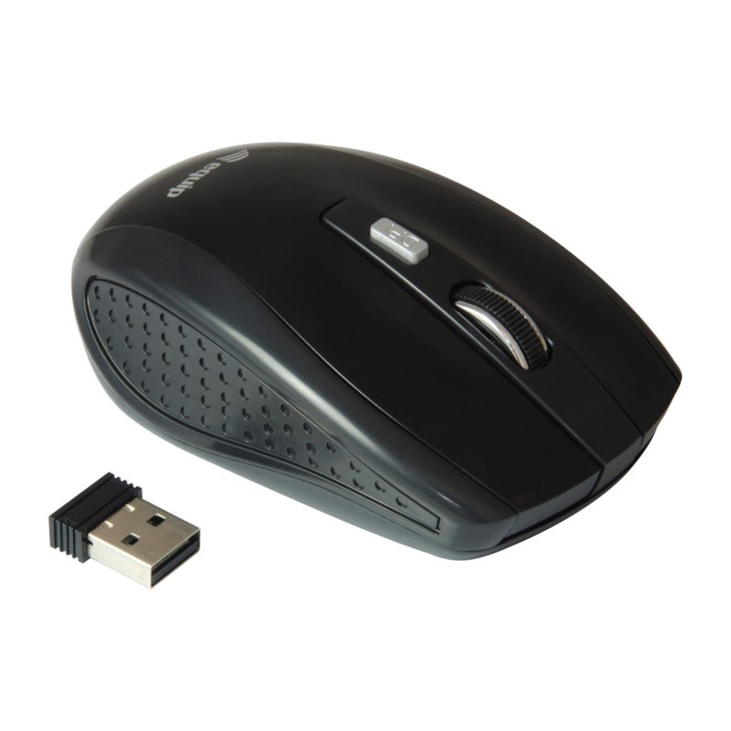 Equip Optische Maus kabellos USB Travel 4 Tasten R L schwarz