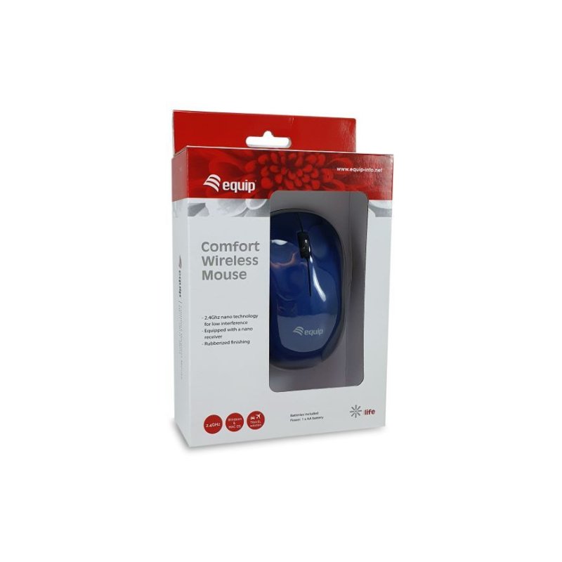 Equip Comfort Wireless Mouse, Blue