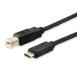 Equip USB Kabel 2.0 C-B St/St 1.00m schwarz Polybeutel