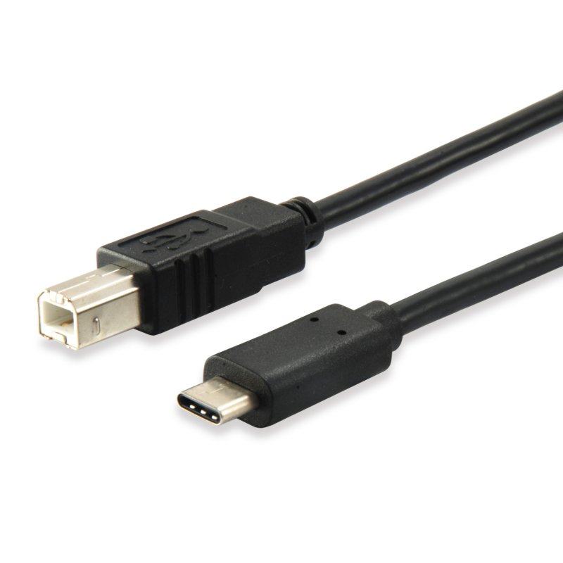 Equip USB Kabel 2.0 C-B St/St 1.00m schwarz Polybeutel