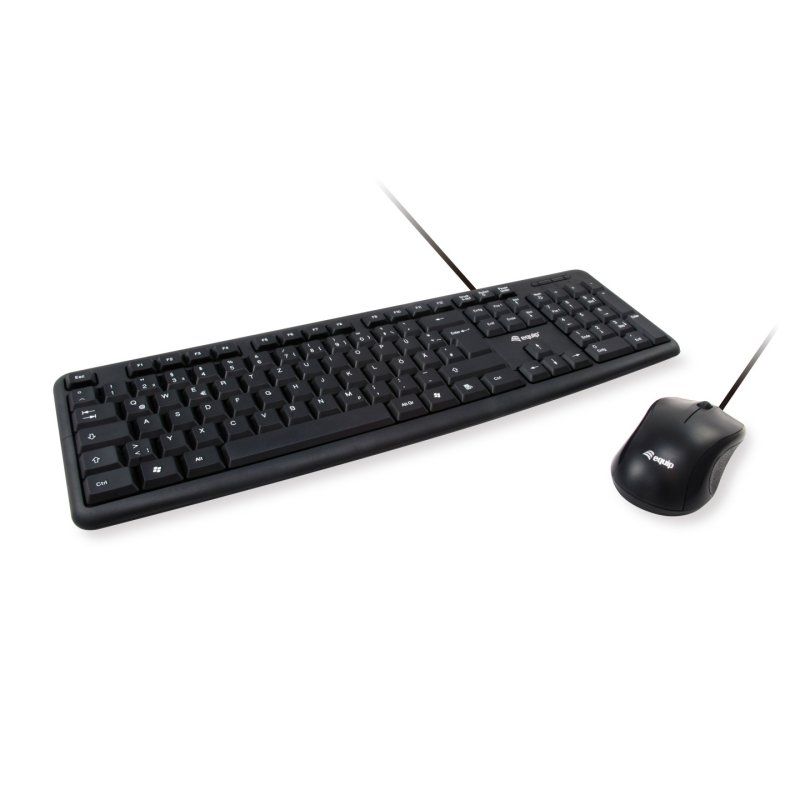 Equip 245200 clavier Souris incluse Bureau USB QWERTZ Allemand Noir