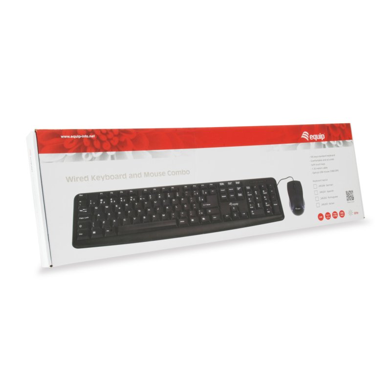 Equip Kabelgebundene Kombi Keyboard Mouse. schwarz. deutsch