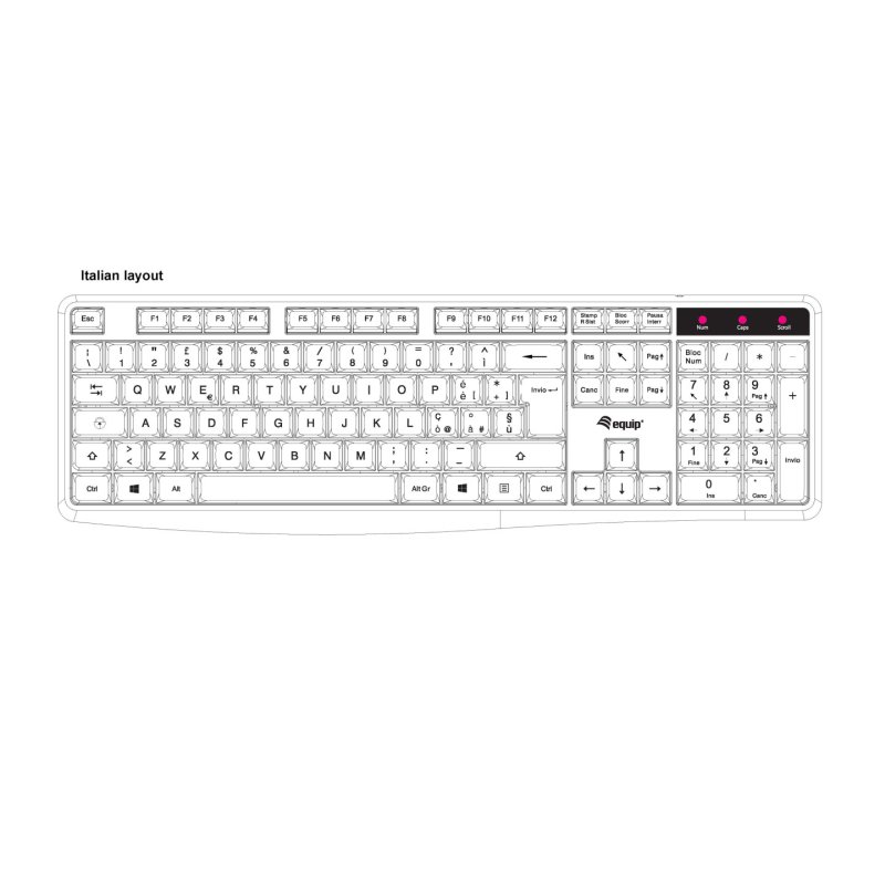 Equip 245213 keyboard Office USB QWERTY Italian Black
