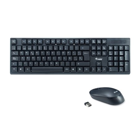 Equip 245221 clavier Souris incluse Bureau RF sans fil QWERTY Espagnole Noir